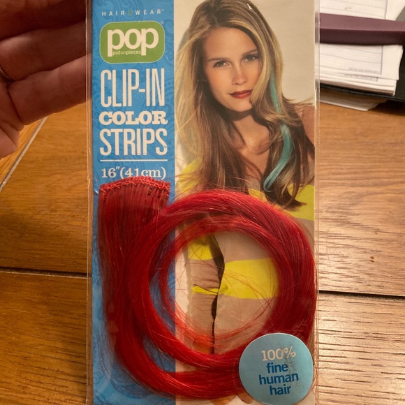 Clip In red color strip - Picture 1 of 3